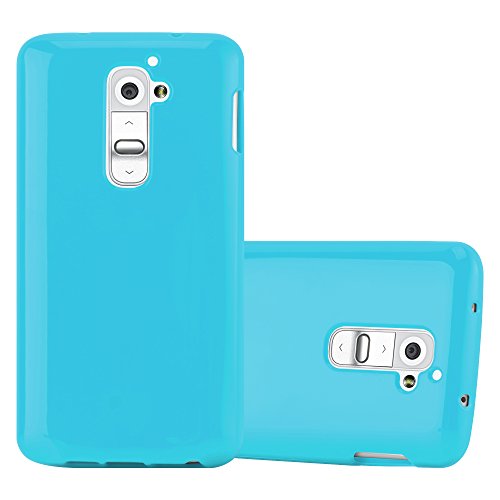 Cadorabo Funda para LG G2 en Jelly Azul Claro - Cubierta Proteccíon de Silicona TPU Delgada e Flexible con Antichoque - Gel Case Cover Carcasa Ligera