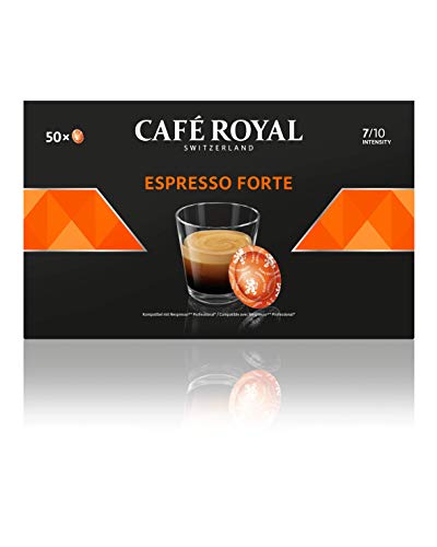 Café Royal Espresso Forte 50 Dosettes de Café Compatibles avec Nespresso (R)* Business Solutions (R)*, Intensité 7/10, 300 g