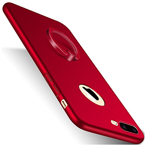 Caler - Funda para iPhone 7 Plus con soporte para anillos, extra fina, resistente a los golpes, antiarañazos, antihuellas, carcasa ligera, funda protectora para iPhone 7 Plus
