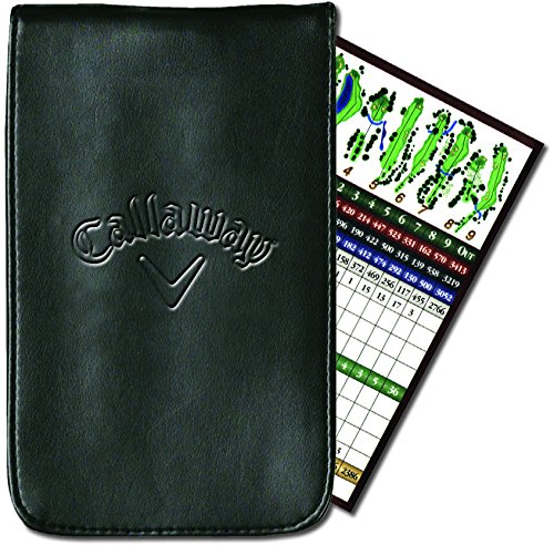 Callaway C40104 - Funda de Cuero para Tarjetas de puntuación de Golf, Color Negro