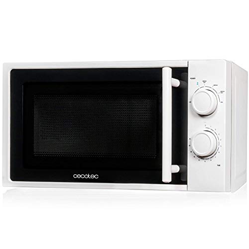 Cecotec Microondas Sencillo White Capacidad de 20L, 700 W, temporizador hasta 30 min, 6 niveles de potencia