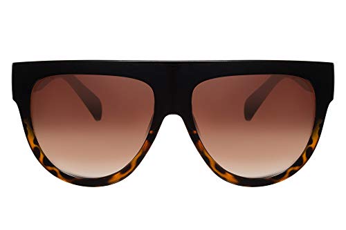 Cheapass Gafas de Sol Marrones Leopardo Oversize XXL UV400 Diseñador Gafas Mujer