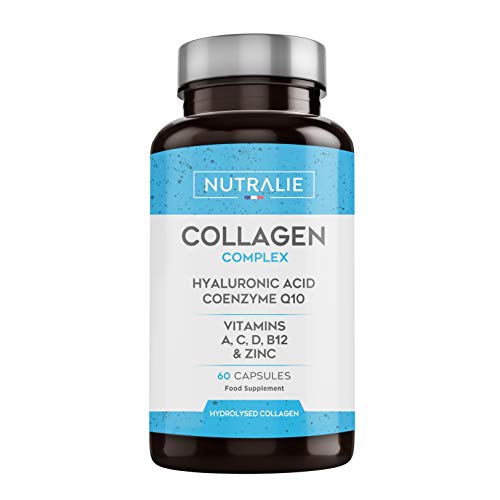 Colágeno + Ácido Hialurónico + Coenzima Q10 + Vitaminas A, C, D y B12 + Zinc | Energía y Articulaciones Fuertes | Colágeno Hidrolizado en 60 cápsulas | Nutralie Colágeno + Ácido Hialurónico + Coenzima Q10 + Vitaminas A, C, D y B12 + Zinc | Energía y Articulaciones Fuertes | Colágeno Hidrolizado en 60 cápsulas | Nutralie