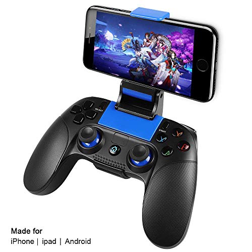 Controlador para iOS, PowerLead Inalámbrico Mando de juego Gamepad Compatibilidad con iOS y Android iPhone iPad Samsung Galaxy Otro teléfono - Juego directo