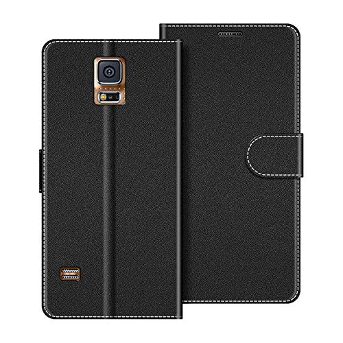 COODIO Funda Samsung Galaxy S5 con Tapa, Funda Movil Samsung S5, Funda Libro Galaxy S5 Carcasa Magnético Funda para Samsung Galaxy S5 / S5 Neo, Negro