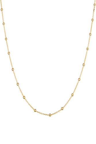 Córdoba Jewels | Gargantilla en Plata de Ley 925 bañada en Oro con diseño Cadena Bolitas Gold 38 cm