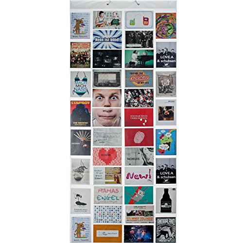 Cortina de fotos XXL con 40 bolsillos para 80 10 x 15 cm, tarjetas postales con diseño de galería de fotos Cortina de fotos XXL con 40 bolsillos para 80 10 x 15 cm, tarjetas postales con diseño de galería de fotos