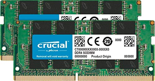 Crucial CT2K16G4SFD824A Kit de Memoria RAM de 32 GB (16 GB x 2, DDR4, 2400 MT/s, PC4-19200, Dual Rank x 8, SODIMM, 260-Pin)