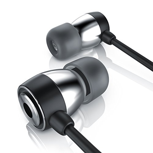 CSL - 650 ALU Auriculares audífonos estéreos | in-Ear Superiores de Aluminio de Gama Alta | Nueva Serie 2016 | Transductor acústico de 10 mm | Resistente Cable de aramida | Negro Plateado