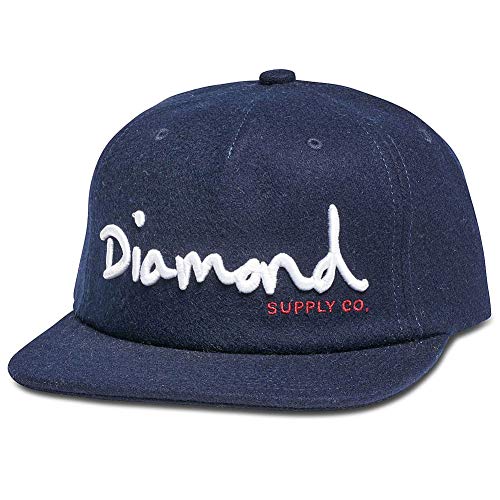 Diamond Supply Co. Men's OG Script Unconstructed Snapback Hat Navy Blue