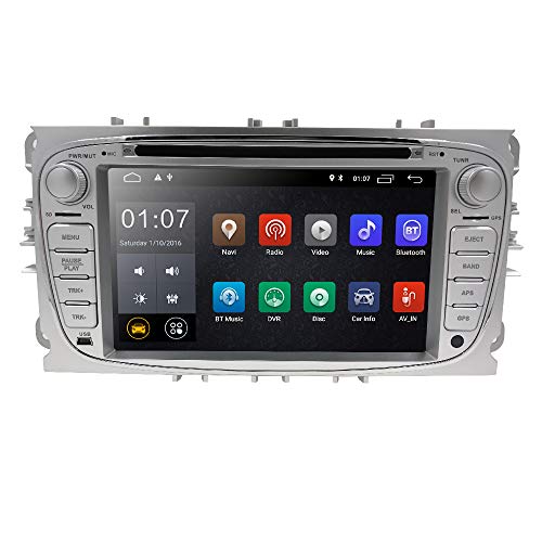 Double DIN BT Reproductor de DVD estéreo para automóvil con Sistema operativo Android 9.0 para Ford Mondeo/Focus/S-MAX/C-MAX/Galaxy/Kuga/Transit Connect Soporte Mirror-Link WiFi/4G RDS SWC (Plateado) Double DIN BT Reproductor de DVD estéreo para automóvil con Sistema operativo Android 9.0 para Ford Mondeo/Focus/S-MAX/C-MAX/Galaxy/Kuga/Transit Connect Soporte Mirror-Link WiFi/4G RDS SWC (Plateado)