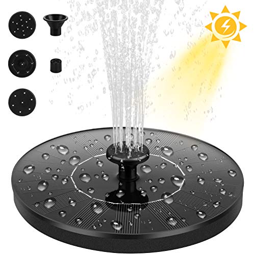 Dustgo bomba de agua solar, bomba de fuente solar, panel solar flotante (con 4 boquillas), utilizado para fuente, piscina, jardín, estanque, decoración de jardín