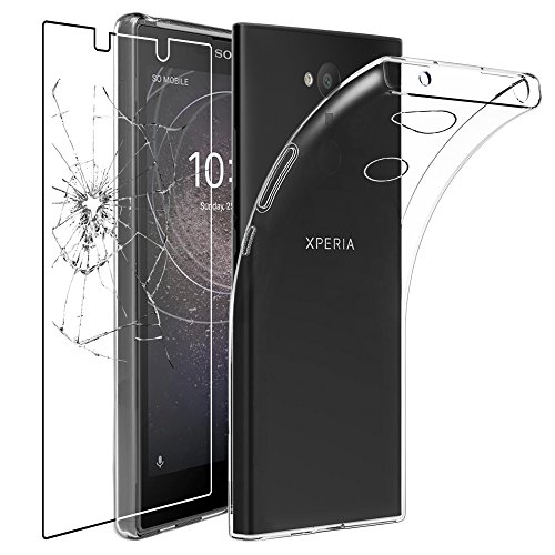ebestStar - Funda Compatible con Sony Xperia L2, L2 Dual (2018) Carcasa Silicona, Protección Claro Ultra Slim, Transparente + Cristal Templado Protector Pantalla [Aparato: 150 x 78 x 9.8mm, 5.5'']