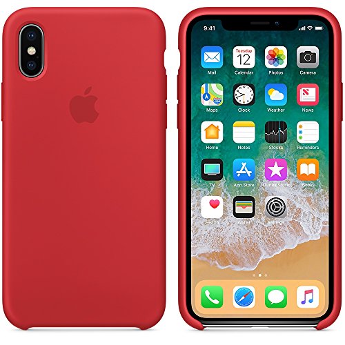 El último Verano Funda iPhone X, Slim Líquido de Silicona Gel Carcasa Anti-Rasguño y Resistente Huellas Dactilares Totalmente Protectora Caso Cover Case para iPhone X (5.8") (Rojo)