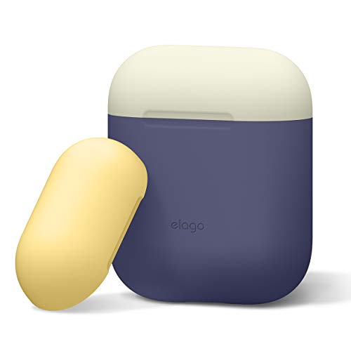 elago Duo - Carcasa de Silicona Compatible con Apple AirPods (2 Tapas y 1 Cuerpo Incluido)