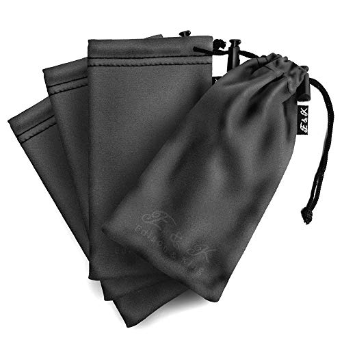Estuche para gafas y paño para limpieza de gafas en uno - paquete de 4 fundas para gafas de paño de microfibra - estuche de gafas de sol - no necesitarás paños húmedos para limpieza de gafas (negro) Estuche para gafas y paño para limpieza de gafas en uno - paquete de 4 fundas para gafas de paño de microfibra - estuche de gafas de sol - no necesitarás paños húmedos para limpieza de gafas (negro)