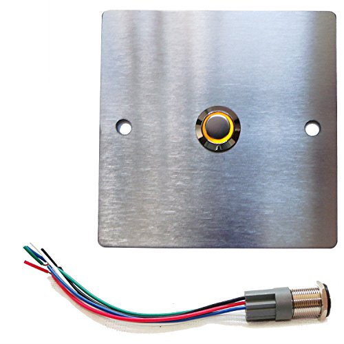 Eurosell Premium placa de timbre cuadrada: iluminado diseño acero inoxidable timbre – Rótulo – Timbre de puerta (+ LED Pulsador Botón iluminación + conector Cable + Tornillos + tacos Fischer, amarillo Eurosell Premium placa de timbre cuadrada: iluminado diseño acero inoxidable timbre – Rótulo – Timbre de puerta (+ LED Pulsador Botón iluminación + conector Cable + Tornillos + tacos Fischer, amarillo