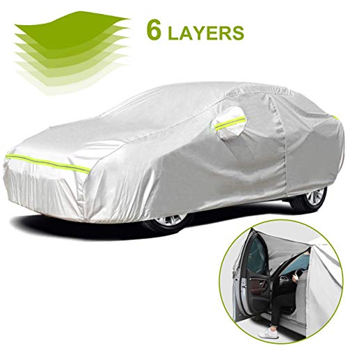 Favoto Cubierta de Coche Impermeable Funda de Coche Exterior Anti-UV Transpirable Resistente al Polvo Lluvia Rasguño Nieve al Aire Libre 490x190x150cm Plata Favoto Cubierta de Coche Impermeable Funda de Coche Exterior Anti-UV Transpirable Resistente al Polvo Lluvia Rasguño Nieve al Aire Libre 490x190x150cm Plata