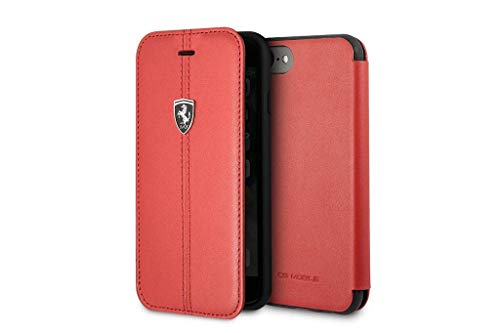Ferrari fehdeflbki8re Funda de Piel auténtica para Apple iPhone 8/7 – Color Rojo
