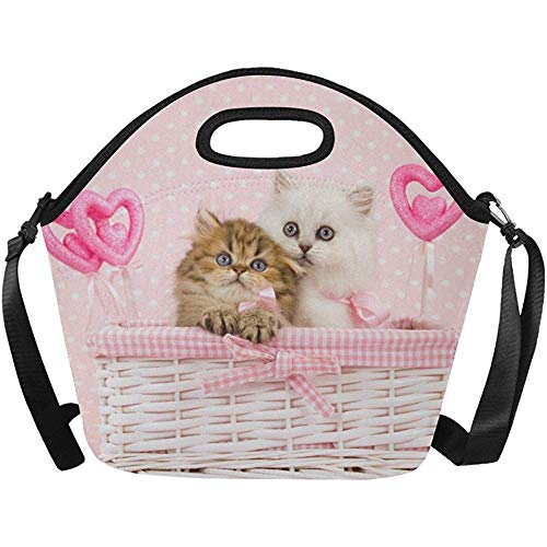 Fiambrera,Pequeños Gatitos Persas De Chinchilla Enfriador De Bolsa De Almuerzo De Neopreno Aislado Reutilizable Grande, Bolso De Almuerzo Portátil Lindo Gato Con Correa Para El Hombro Fiambrera,Pequeños Gatitos Persas De Chinchilla Enfriador De Bolsa De Almuerzo De Neopreno Aislado Reutilizable Grande, Bolso De Almuerzo Portátil Lindo Gato Con Correa Para El Hombro