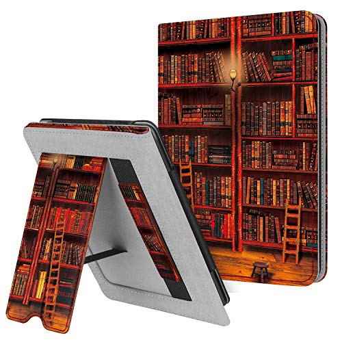 Fintie Funda de Pie para Kindle Paperwhite (Todas Las Versiones, Incluida 10.ª Generación, 2018) - Carcasa de Cuero Sintético con Bolsillo para Tarjeta y Correa de Mano, Biblioteca Fintie Funda de Pie para Kindle Paperwhite (Todas Las Versiones, Incluida 10.ª Generación, 2018) - Carcasa de Cuero Sintético con Bolsillo para Tarjeta y Correa de Mano, Biblioteca