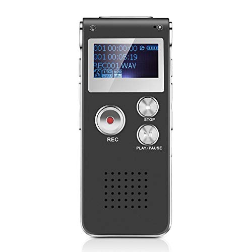 FONCBIEN Grabadora De Voz Portátil - Grabadora De Voz De 8 GB con Mini Puerto USB, Reproductor De Música MP3