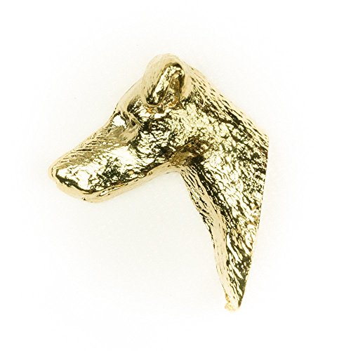 Fox terrier de pelo liso Hecho en Reino Unido Artístico Perro Pin Insignia Colección (bañoda en oro de 22 quilates)