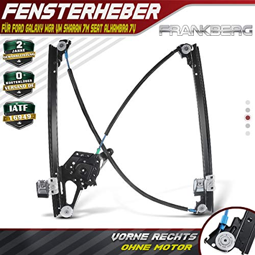 Frankberg 7M0837462A - Elevalunas Delantero Derecho sin Motor para Galaxy WGR Alhambra 7V8 7V9 Sharan 7M8 7M9 7M6 1995-2010 Frankberg 7M0837462A - Elevalunas Delantero Derecho sin Motor para Galaxy WGR Alhambra 7V8 7V9 Sharan 7M8 7M9 7M6 1995-2010