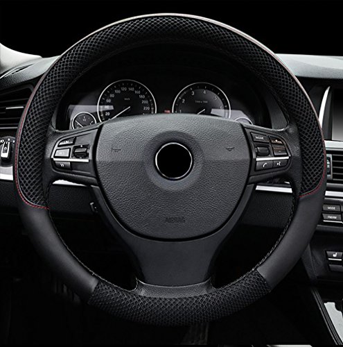 FREESOO Funda Volante Coche Cubierta de Volante Seda de Hielo Antideslizante Transpirable Suave Coche Universal Negro 37-38 cm Automóvil Adecuado para Todas las Estaciones (#3 Negro) FREESOO Funda Volante Coche Cubierta de Volante Seda de Hielo Antideslizante Transpirable Suave Coche Universal Negro 37-38 cm Automóvil Adecuado para Todas las Estaciones (#3 Negro)
