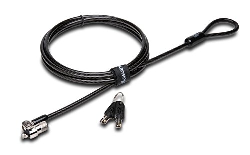 Fujitsu MicroSaver Slim 2.0 - Cable antirrobo (Negro, Llave Redonda, Portátil, Monitor, Proyector, Acero al carbón, 2 Llaves, 1,8 m)