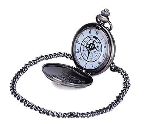 Fullmetal Alchemist Edward Elric reloj de bolsillo gris oscuro