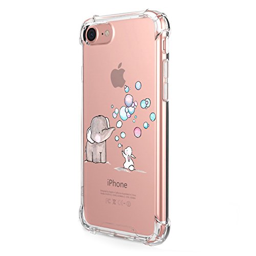 Funda iPhone 8 Carcasa Silicona Transparente Protector TPU Airbag Anti-Choque Ultra-Delgado Anti-arañazos Case para Teléfono Apple iPhone 8 Plus Caso Caja (iPhone 8 Plus, Patrón 02)