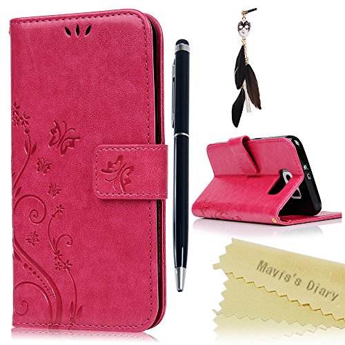 Funda para Samsung Galaxy S6 Libro de Cuero Impresión Con Tapa y Cartera,Correa de mano - Mavis's Diary Carcasa PU Leather Con TPU Silicona Case Interna Suave,Soporte Plegable,Ranuras para Tarjetas y Billetera,Cierre Magnético - Funda Hecho para Samsung G