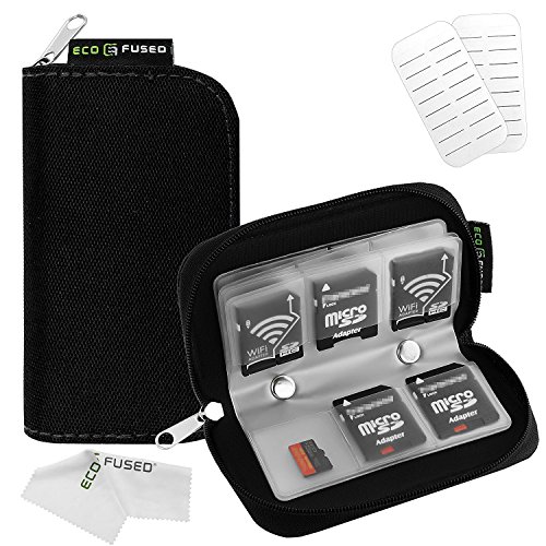 Funda para Tarjeta de Memoria – Se Adapta a 22x SD, SDHC, Micro SD, Mini SD y 4X CF- Soporte con 22 Ranuras (8 páginas) – para Almacenamiento y Viaje …