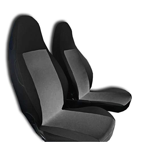 Fundas de asiento delantero, color negro y gris, para Smart K Fortwo, Brabus, Roadster, Crossblade Coupe, 2 unidades