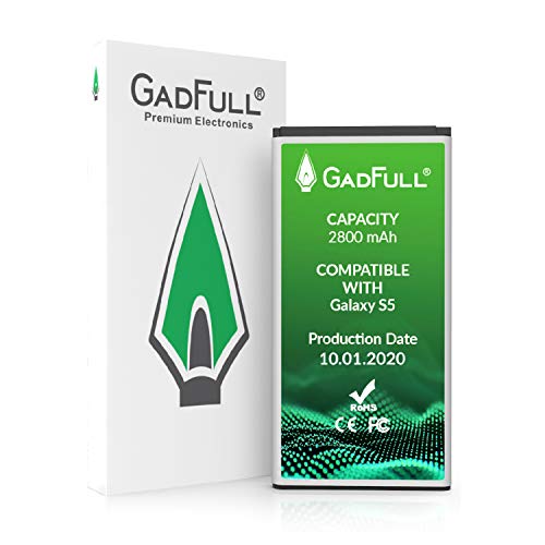 GadFull Batería de reemplazo para Samsung Galaxy S5 | Corresponde al Original EB-BG900BBE EB-BG900 | Compatible con Galaxy S5 SM-G900F batería de Repuesto GadFull Batería de reemplazo para Samsung Galaxy S5 | Corresponde al Original EB-BG900BBE EB-BG900 | Compatible con Galaxy S5 SM-G900F batería de Repuesto