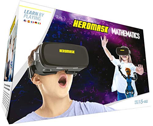 Gafas VR + Juegos. Aprender Matematicas niños [sumar y restar calculo mental...] Gafas 3D realidad virtual [Regalo Original] Juguetes Comunion - Navidad. Regalos para niños y niñas 5 6 7...12 años