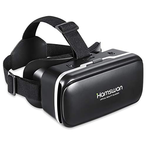 Gafas VR, [Regalos de San Valentín] HAMSWAN Gafas de Realidad Virtual, 3D VR, VR Glasses Visión Panorámico 110 Grado Película 3D Juego Immersivo para Móviles 4.7-6.0 Pulgada