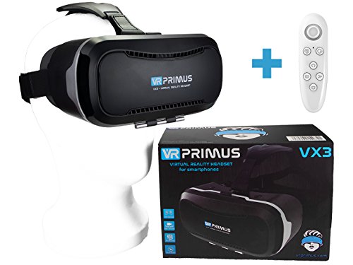 Gafas VR VR-PRIMUS VX3 + Mando | para Smartphone 's p.ej. iPhone,Samsung Galaxy,HTC,Sony,LG,Huawei | Google Cardboard QR,Botón de Control,Augmented Reality | VR Box,Glasses,Shinecon,Controlador Gafas VR VR-PRIMUS VX3 + Mando | para Smartphone 's p.ej. iPhone,Samsung Galaxy,HTC,Sony,LG,Huawei | Google Cardboard QR,Botón de Control,Augmented Reality | VR Box,Glasses,Shinecon,Controlador