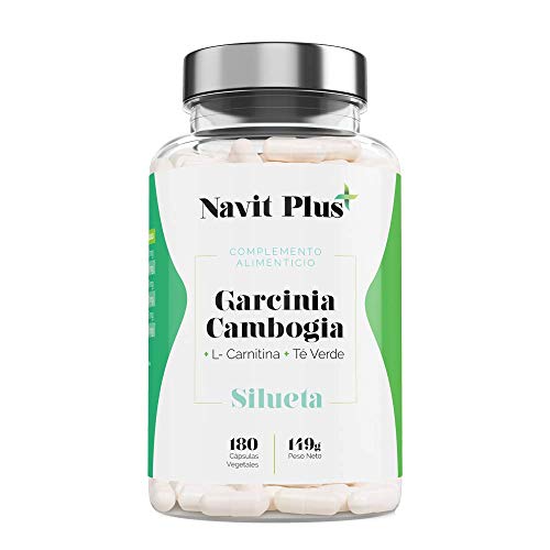 Garcinia Cambogia 1200mg DDR + L-Carnitina + Té Verde | Reductor del apetito | Quemagrasas 100% natural | Fabricado en España | Código Nacional Farmacia 194557.0 | 180 cápsulas vegetales | Navit Plus Garcinia Cambogia 1200mg DDR + L-Carnitina + Té Verde | Reductor del apetito | Quemagrasas 100% natural | Fabricado en España | Código Nacional Farmacia 194557.0 | 180 cápsulas vegetales | Navit Plus