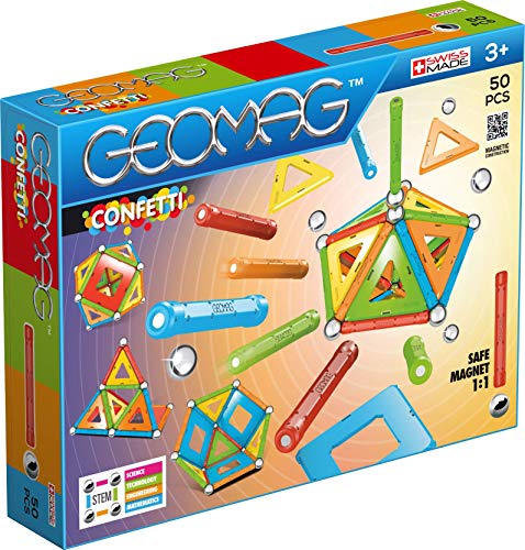 Geomag- Confetti Construcciones magnéticas y juegos educativos, Multicolor, 50 piezas (352) , color/modelo surtido