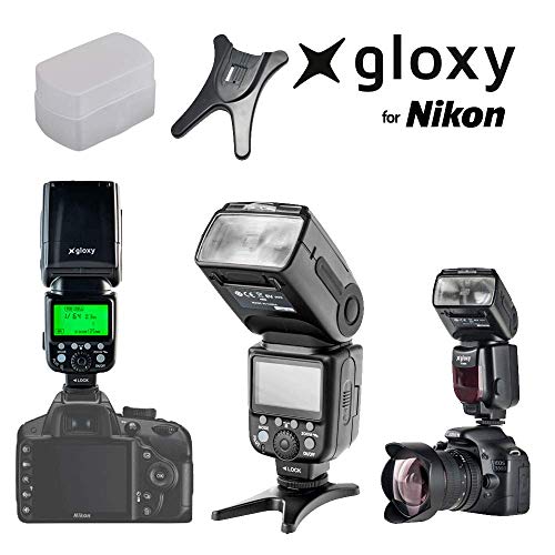 Gloxy TR-985 TTL Flash compatible con Nikon D3400, D3200, D3300, D7100, D5100, D5200, D5300, D500, D7000, D800, D90, D600