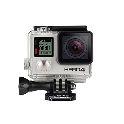 GoPro HERO4 Silver Edition Adventure - Videocámara deportiva (12 Mp, Wi-Fi, Bluetooth, sumergible hasta 40 m), (versión inglesa/francesa)