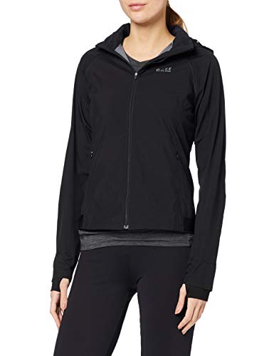 GORE RUNNING WEAR 2 en 1 Chaqueta para correr de mujer, Mangas y capucha removibles, GORE WINDSTOPPER, ESSENTIAL LADY GWS Zip-Off Jacket, Talla 36, Negro, JWCOLZ990003