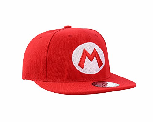 Gorra Snapback de Pico Plano Mario Rojo (Mario Snapback Cap) Gorra Snapback de Pico Plano Mario Rojo (Mario Snapback Cap)