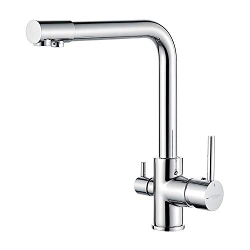 GRIFEMA Dover - Grifo de cocina osmosis con dos salidas, mezclador de fregadero 3 vías, Cromo GRIFEMA Dover - Grifo de cocina osmosis con dos salidas, mezclador de fregadero 3 vías, Cromo