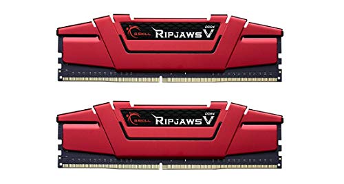 G.Skill RipjawsV Series F4-2400C15D-16GVR 16 GB Memoria RAM (8 gbx2) Kit de Memoria DDR4 2400 MHz C15 1,2 V - roja de ira