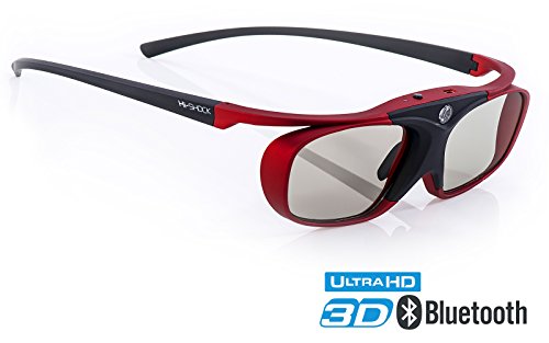 Hi-SHOCK® 3D-BT Pro "Scarlet Heaven" | Smart active Gafas 3D para HD / HDR /4K 3DTV 's de Sony®, Samsung®, Panasonic®, Sharp®, Toshiba®, LG® Plasma, Hisense® (2012-2018*) | compatible con SSG-3570 CR / TDG-BT500A / AN3DG35 / TY-ER3D5ME / FPT-AG03G / AG-S3
