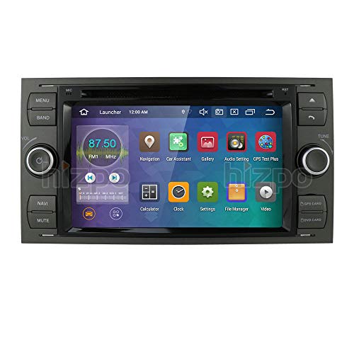 hizpo Android 10 Octa Core Radio Doble DIN Estéreo Headunit para Ford Focus Mondeo S-MAX C-MAX Galaxy Support GPS Navigation Screen Mirror 4G WiFi OBD2 Dab + SWC DVD Radio (Negro)