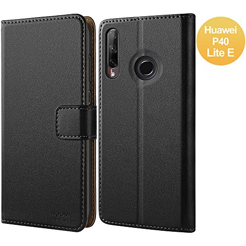 HOOMIL Funda para Huawei P40 Lite E, Funda de Cuero PU Premium Carcasa para Huawei P40 Lite E (Negro)